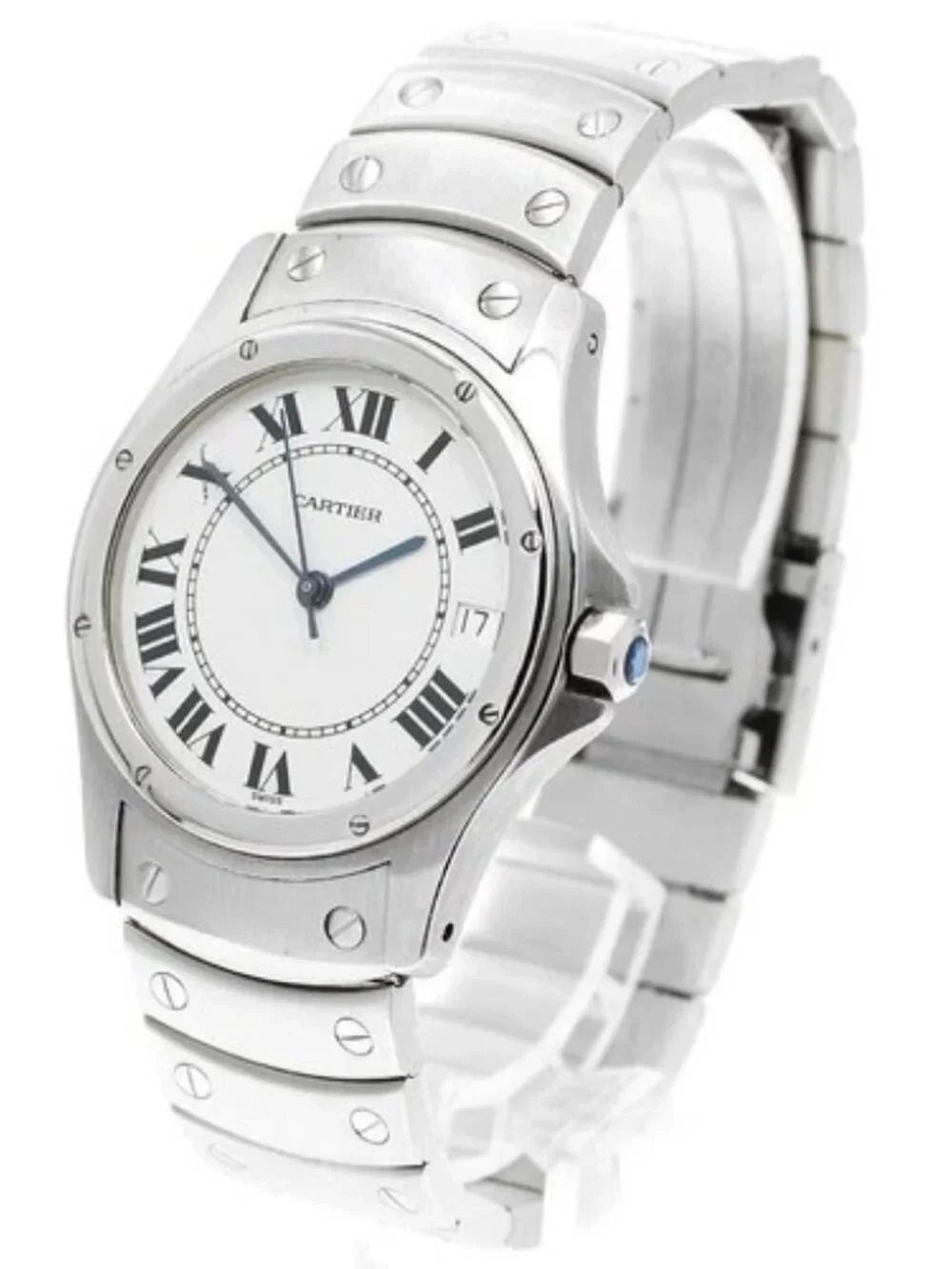 CARTIER Santo Cougar LM W20026K1 Date white Dial Automatic Men's Watch_961366